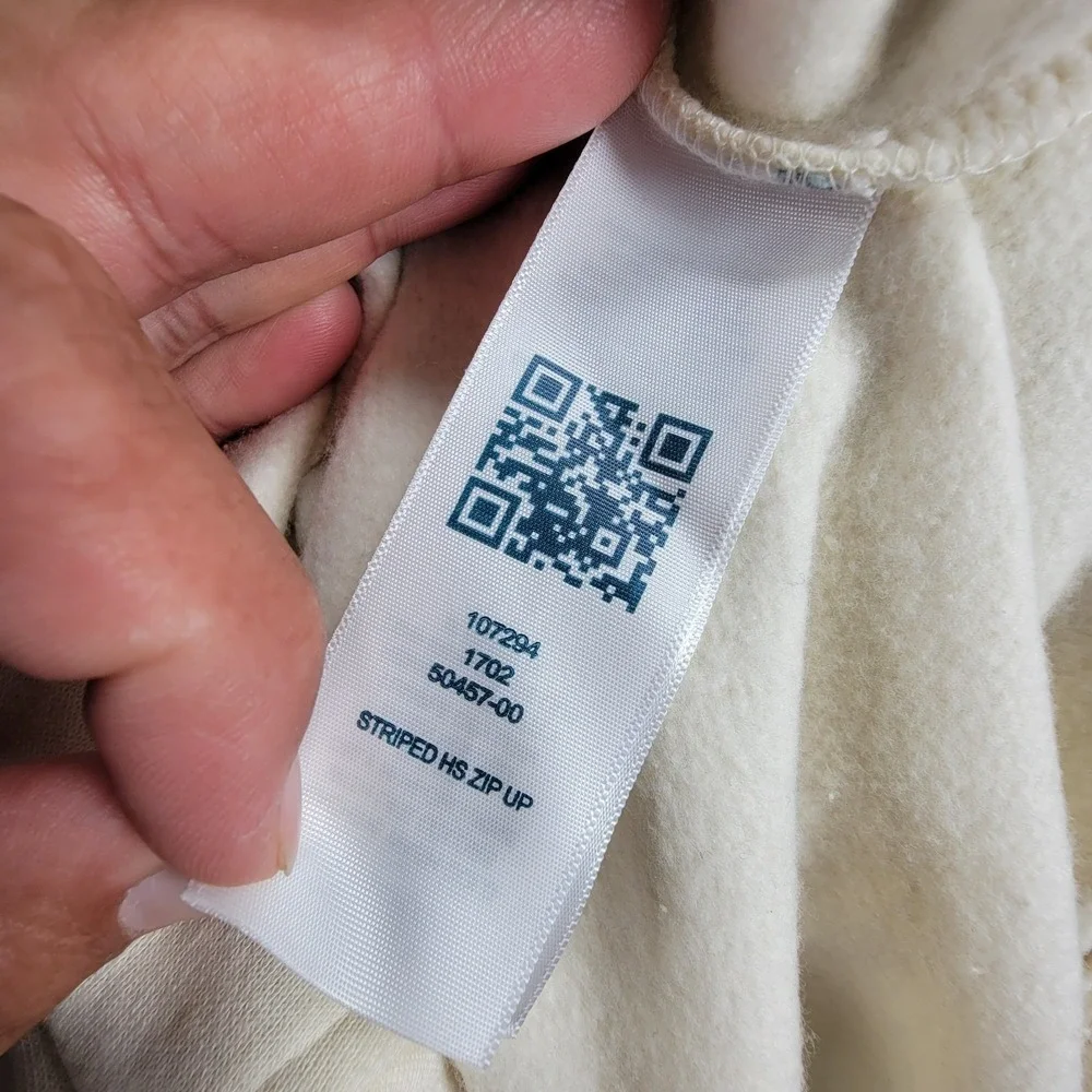 NWT True Religion Zip-Up Hoodie Mens XL Winter White Fleece Classic Logo Graphic